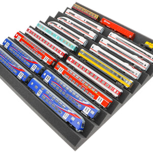 500 mm x 500 mm x 45 mm customizable zig-zag pattern Feldherr foam tray for model railways TT Gauge