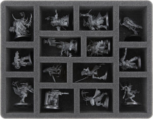 Feldherr foam set for Citadel Crusade Figure Case - 44 Miniatures + 2 Pick and Pluck trays for tanks/monsters