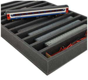 DS065A005 Foam inlay 00 Gauge - vertical - 11 slots for model railway locomotives, wagons and vehicles