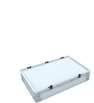 ED 64/12 HG Euro container / Euro box with hinged lid 600 x 400 x 135 mm including PE foam