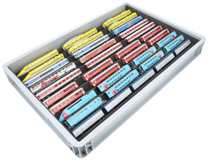 Euro Box mit Zugliege - 10 compartments for N Gauge - for model railway locomotives, wagons and vehicles
