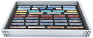 Euro Box mit Zugliege - 10 compartments for Z Gauge - for model railway locomotives, wagons and vehicles