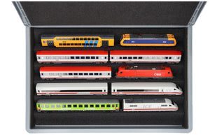 Feldherr Eurobox 60x40 Set with Zugliege - 5 compartments for H0 Gauge - for model railway locomotives, wagons and vehicles