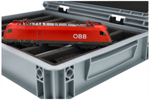 Feldherr Eurobox 40 x 30 cm Set for model railway - H0 scale - 7 compartments - foam insert for upright storage