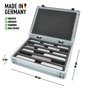 Feldherr Eurobox 40 x 30 cm Set for model railway - H0m scale - 6 compartments - foam insert for upright storage