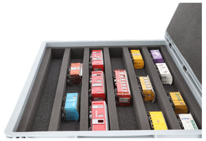 Feldherr Eurobox 60 x 40 cm Set for model railway - H0m scale - 6 compartments - foam insert for horizontal storage
