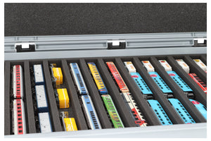 Feldherr Eurobox 60 x 40 cm Set for model railway - N scale - 14 compartments - foam insert for horizontal storage