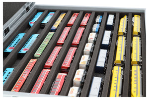 Feldherr Eurobox 60 x 40 cm Set for model railway - N scale - 9 compartments - foam insert for horizontal storage