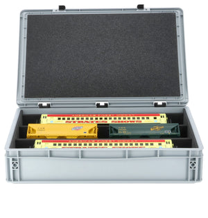Feldherr Eurobox 60 x 40 cm Set with PanoramaLiege - 3 compartments for 0 scale - for model railways, locomotives and vehicles