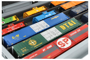 Feldherr Eurobox 60 x 40 cm Set with PanoramaLiege - 5 compartments for H0 scale - for model railways, locomotives and vehicles