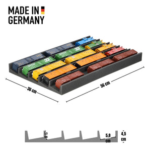 Feldherr Eurobox 60 x 40 cm Set with PanoramaLiege - 5 compartments for H0 scale - for model railways, locomotives and vehicles