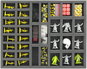 FS040ZC17 40 mm full-size foam tray with 34 slots for Zombicide accessories and miniatures