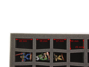 FS040C5BO 40 mm Full-Size foam tray with 45 compartments