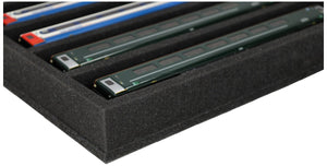 FS050A032 Foam inlay 00 Gauge - horizontal - 4 slots for model railway locomotives, wagons and vehicles