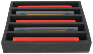 FS065A001 Foam inlay H0 Gauge - upright - 5 slots for model railway locomotives, wagons and vehicles