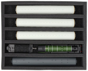 FS065A002 Foam inlay 00 Gauge - vertical - 5 slots for model railway locomotives, wagons and vehicles