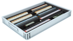 Euro box with PanoramaBed for model trains, locomotives and rolling stock - 5 compartments for OO gauge