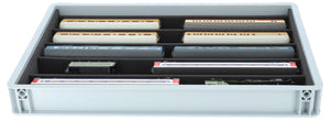 Euro box with PanoramaBed for model trains, locomotives and rolling stock - 5 compartments for OO gauge