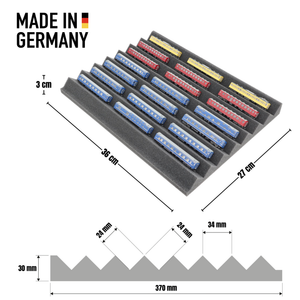 Feldherr Eurobox 40x30 Set with Zugliege - 7 compartments for Z Gauge - for model railway locomotives, wagons and vehicles