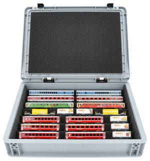 Feldherr Eurobox 40x30 Set with Zugliege - 7 compartments for N Gauge - for model railway locomotives, wagons and vehicles