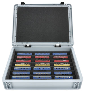 Feldherr Eurobox 40x30 Set with Zugliege - 7 compartments for Z Gauge - for model railway locomotives, wagons and vehicles