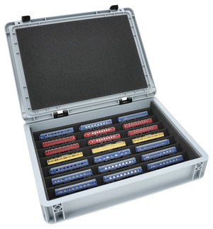 Feldherr Eurobox 40x30 Set with Zugliege - 7 compartments for Z Gauge - for model railway locomotives, wagons and vehicles