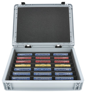 Feldherr Eurobox 40x30 Set with Zugliege - 7 compartments for Z Gauge - for model railway locomotives, wagons and vehicles