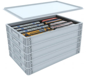 Euro box with PanoramaBed for model trains, locomotives and rolling stock - 5 compartments for H0 gauge