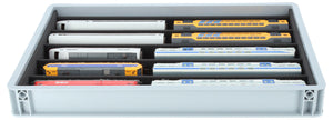 Euro box with PanoramaBed for model trains, locomotives and rolling stock - 5 compartments for H0 gauge