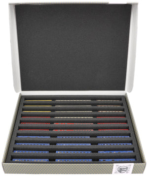 Feldherr Storage Box FSLB040 for model railway locomotives, wagons and vehicles - 10 slots for Z gauge vertical