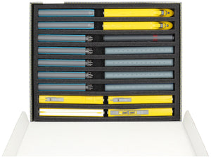 Feldherr Storage Box FSLB040 for model railway locomotives, wagons and vehicles - 9 slots for N gauge vertical