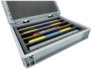 Feldherr Eurobox 40x30 Set for model railway - H0 scale - 5 compartments - foam insert for upright storage