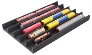 EUMFQFA02 560 mm x 360 mm x 45 mm Gauge H0 PanoramaRest - landscape, 5 dividers for Euro containers 60 x 40