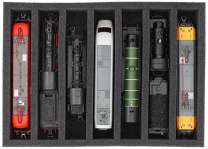 DD065A004 Feldherr foam insert for model railway - 00 scale - 7 compartments - for upright storage