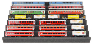 KN030A01 Feldherr Zugliege 360 mm x 270 mm for model railway - N Gauge - 7 compartments