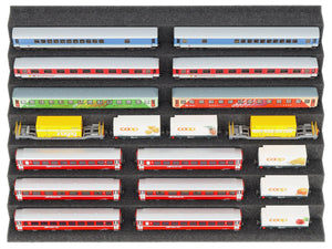 KN030A01 Feldherr Zugliege 360 mm x 270 mm for model railway - N Gauge - 7 compartments