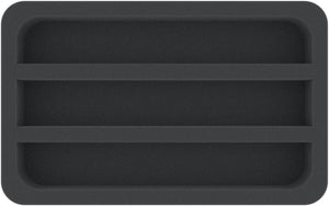 HS040A001 Foam inlay TT Gauge - horizontal - 3 slots for model railway locomotives, wagons and vehicles