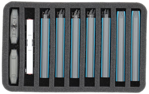 HS040A042 foam tray N Gauge - vertical - 9 slots for model railway locomotives, wagons and vehicles