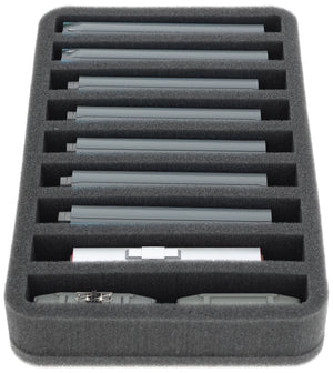 HS040A042 foam tray N Gauge - vertical - 9 slots for model railway locomotives, wagons and vehicles