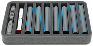 HS040A042 foam tray N Gauge - vertical - 9 slots for model railway locomotives, wagons and vehicles