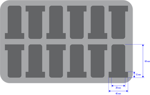 HSDT050BO 50 mm half-size Figure Foam Tray with 12 slots