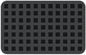HS025DM01 25mm half-size foam tray 77 square cut-outs for dice (14mm) for Dice Masters