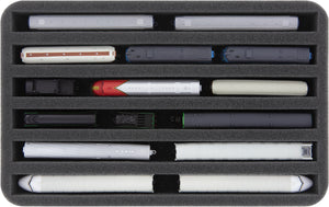 Feldherr Magnetic Box yellow for model railway locomotives, wagons and vehicles - 6 slots for Z Gauge - vertical