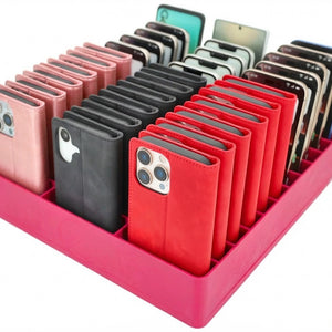 Feldherr Classroom Phone Caddy XL for Schools and Training Centers - 33 slots for large smartphones and flip cases