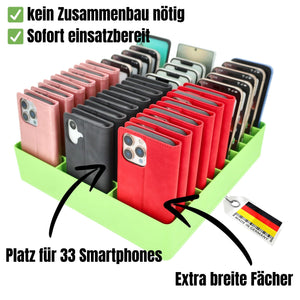 Feldherr Classroom Phone Caddy XL for Schools and Training Centers - 33 slots for large smartphones and flip cases