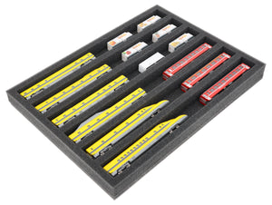 IU035A002 Feldherr foam insert for model railway - N scale - 6 compartments - for horizontal storage