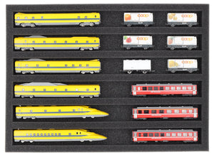 IU035A002 Feldherr foam insert for model railway - N scale - 6 compartments - for horizontal storage