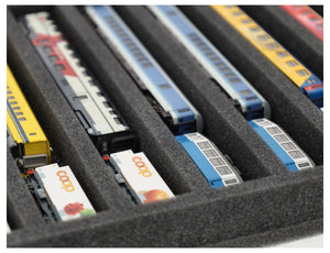 IU035A003 Feldherr foam insert for model railway - N scale - 9 compartments - for horizontal storage