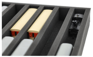 IU050A004 Feldherr foam insert for model railway - H0e scale - 6 compartments - for upright storage