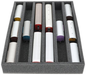IU055A002 Feldherr foam insert for model railway - H0m scale - 6 compartments - for upright storage